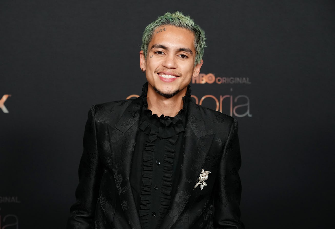 LOS ANGELES, CALIFORNIA - JANUARY 05: Dominic Fike attends HBO's "Euphoria" Season 2 Photo Call at G...