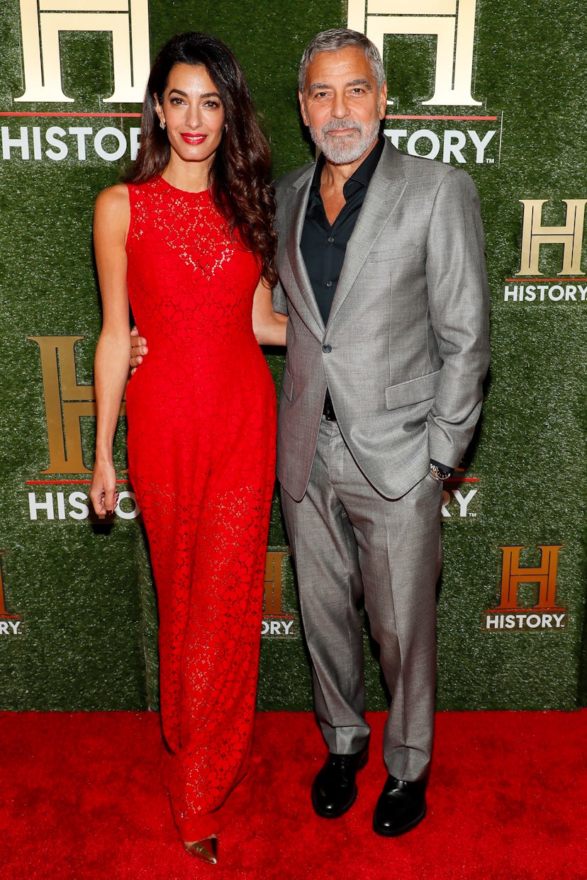WASHINGTON, DC - SEPTEMBER 24: Amal Clooney and George Clooney attend HISTORYTalks 2022 on September...