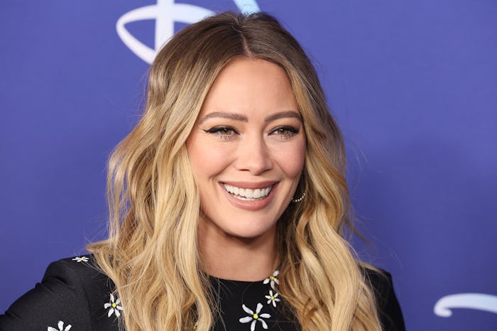 NEW YORK, NEW YORK - MAY 17: Hilary Duff attends the 2022 ABC Disney Upfront at Basketball City - Pi...