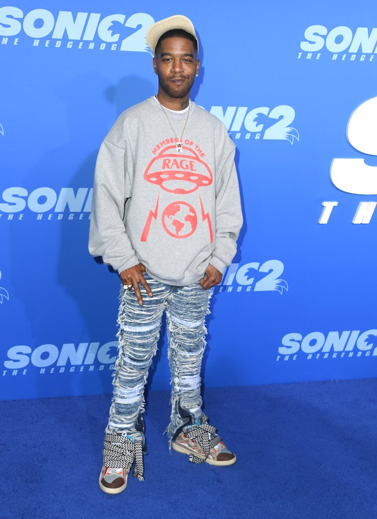 LOS ANGELES, CALIFORNIA - APRIL 05: Kid Cudi arrives at the Los Angeles Premiere Screening Of "Sonic...