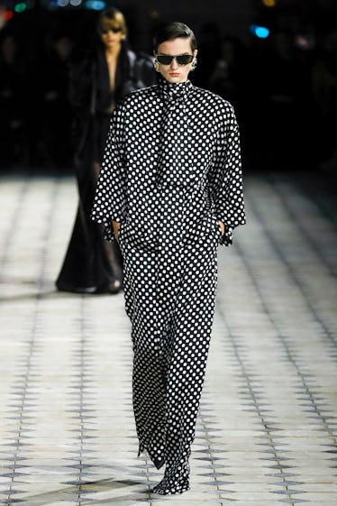 See All the very best Looks 8 PARIS, FRANCE - SEPTEMBER 27: (NEW YORK TIMES OUT) A model walks the runway during the Saint Laurent...