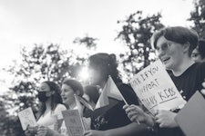 A July protest of Virginia students against anti-trans policies