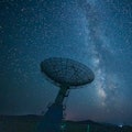 Radio telescope at night