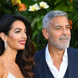 George and Amal Clooney  attend the "Ticket To Paradise" World Film Premiere. The couple jokingly sa...
