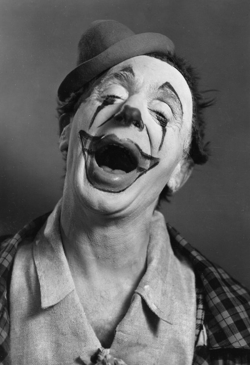 Federal Theatre Circus. 'Rocco' member of clown alley. ca. 1935-1939 in an article about halloween f...