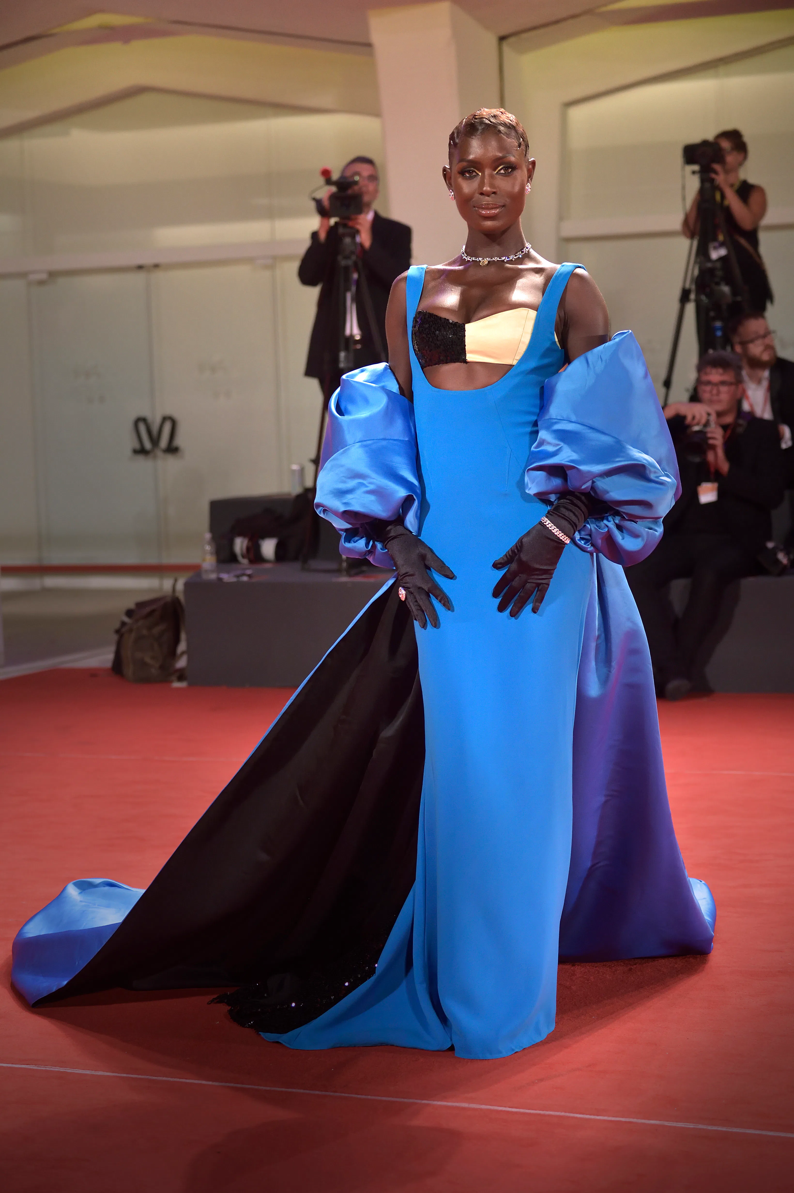 jodie turner smith blue dress Jodie Turner-Smith's Lacy Slipdress Gives The Boho Trend an Edge