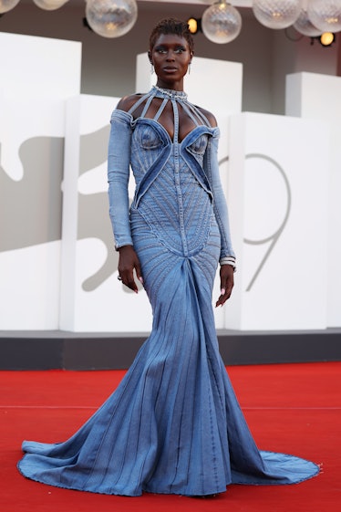 Jodie Turner-Smith attends the "Bones And All" red carpet 