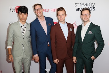 BEVERLY HILLS, CA - OCTOBER 04: The Try Guys arrive at the 2016 Streamy Awards at The Beverly Hilton...