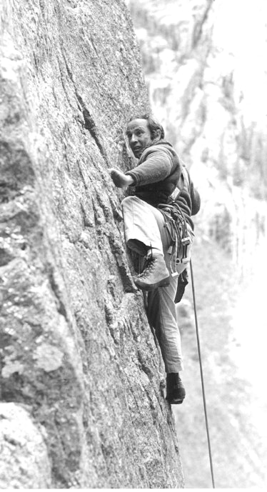 JUN 7 1981 Yvon Chouinard climbs near Ophir wall during the three-day Mountainfilm festival in Tellu...