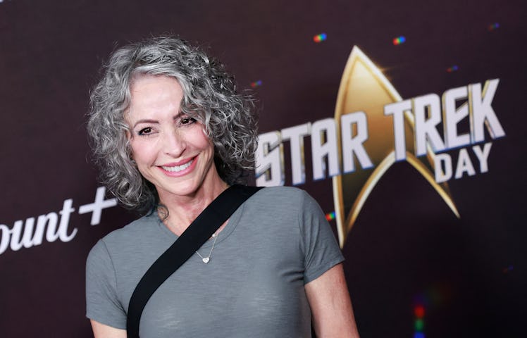 US actress Nana Visitor arrives to Paramount+ Star Trek Day held at Skirball Cultural Center in Los ...