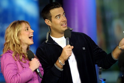90s tv show: Britney Spears and Carson Daly during MTV's Spankin' New Music Week on TRL