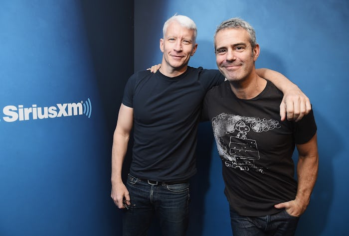 NEW YORK, NY - JANUARY 13:  Journalist Anderson Cooper (L) and host Andy Cohen at SiriusXM Studios o...