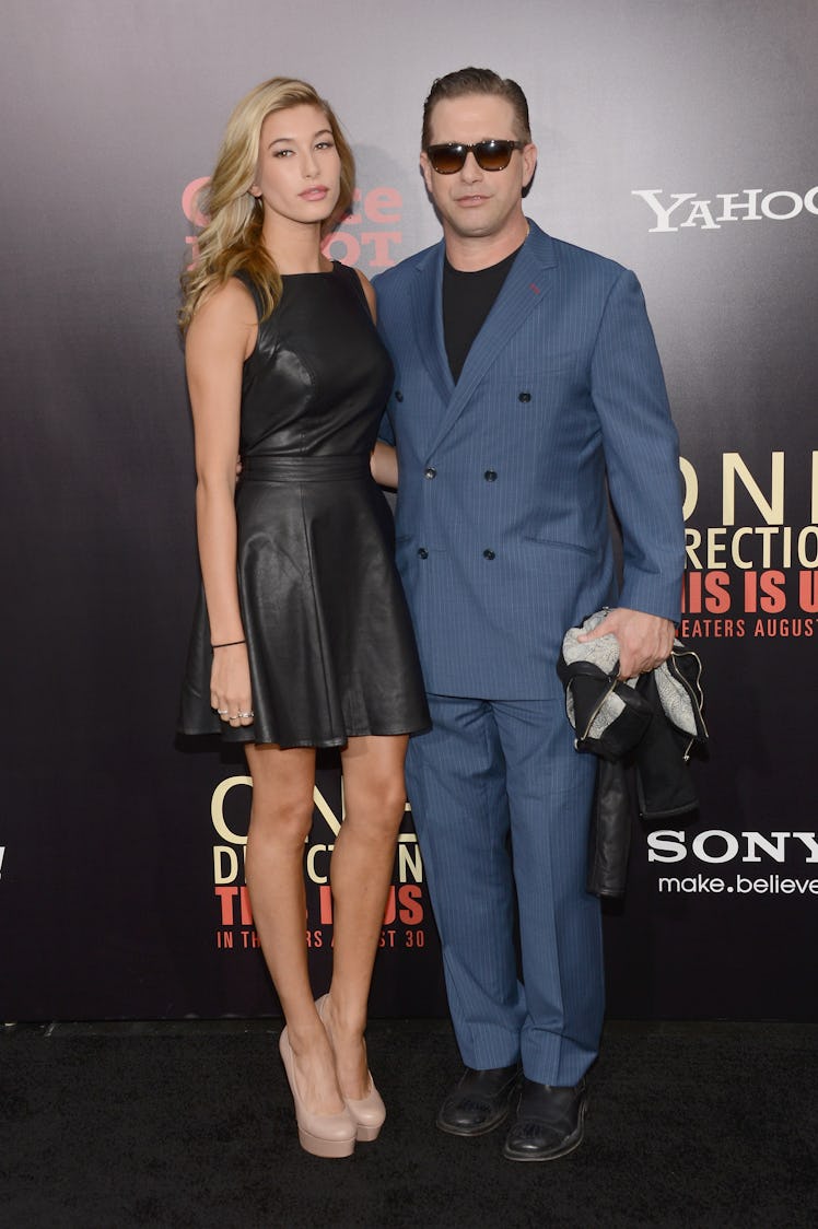 Hailey Rhode Baldwin (L) and Stephen Baldwin attend the New York premiere of "One Direction: This Is...