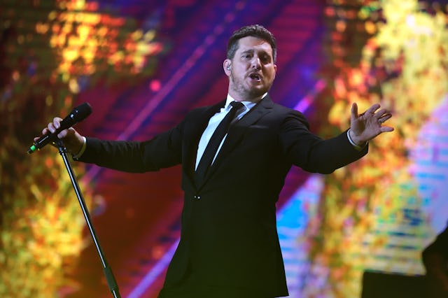 Michael Bublé during the recording of TIM Summer Hits in Piazza del Popolo. The singer, who just wel...