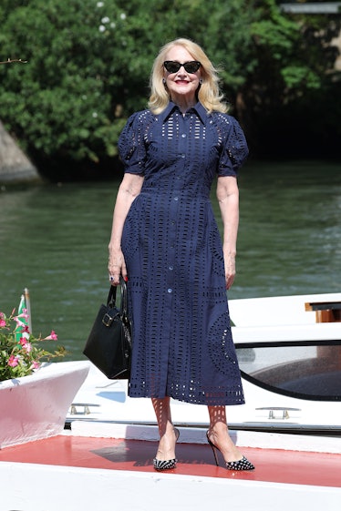 Patricia Clarkson arrives at the Hotel Excelsior during the 79th Venice International Film Festival