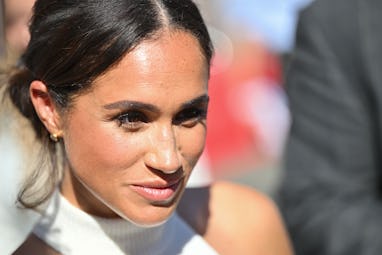 DUSSELDORF, GERMANY - SEPTEMBER 06: Meghan, Duchess of Sussex departs after a visit to town hall Dus...