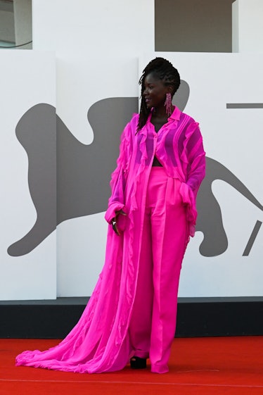 French director Alice Diop arrives on September 7, 2022 for the screening of the film "Saint Omer" p...