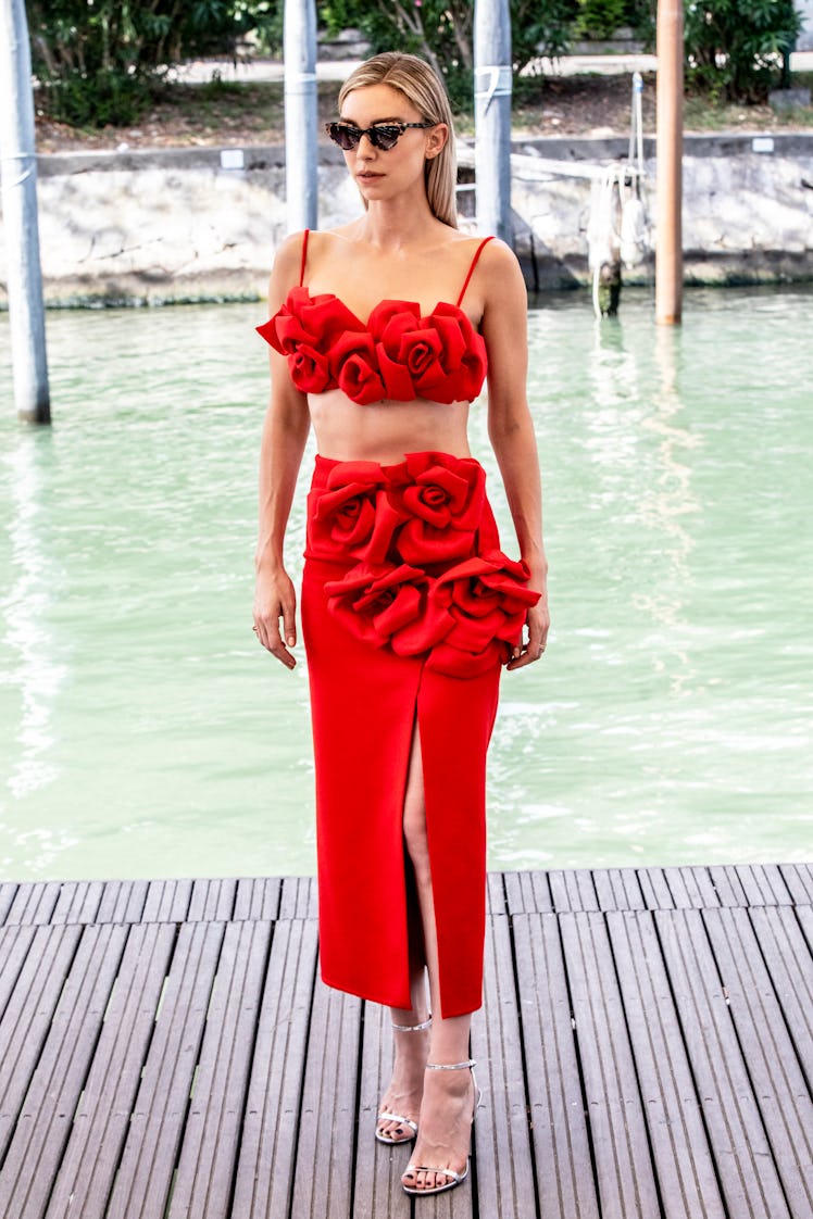 VENICE, ITALY - SEPTEMBER 07: Vanessa Kirby arrives at the Casino Palace during the 79th Venice Inte...