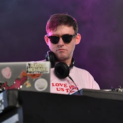 INDIO, CA - APRIL 17:  DJ Hudson Mohawke performs onstage during day 3 of the 2016 Coachella Valley ...