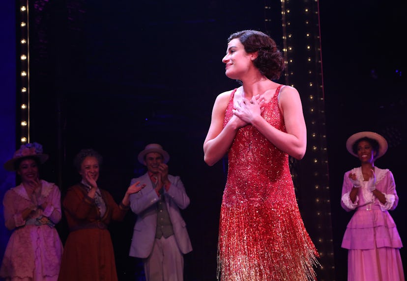 Lea Michele takes her first curtain call in 'Funny Girl' on Broadway at The August Wilson Theatre on...