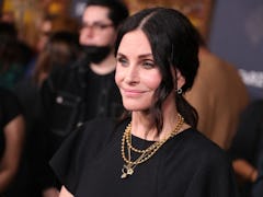 Courteney Cox, seen here wearing black, responded to Kanye West's diss about 'Friends.'