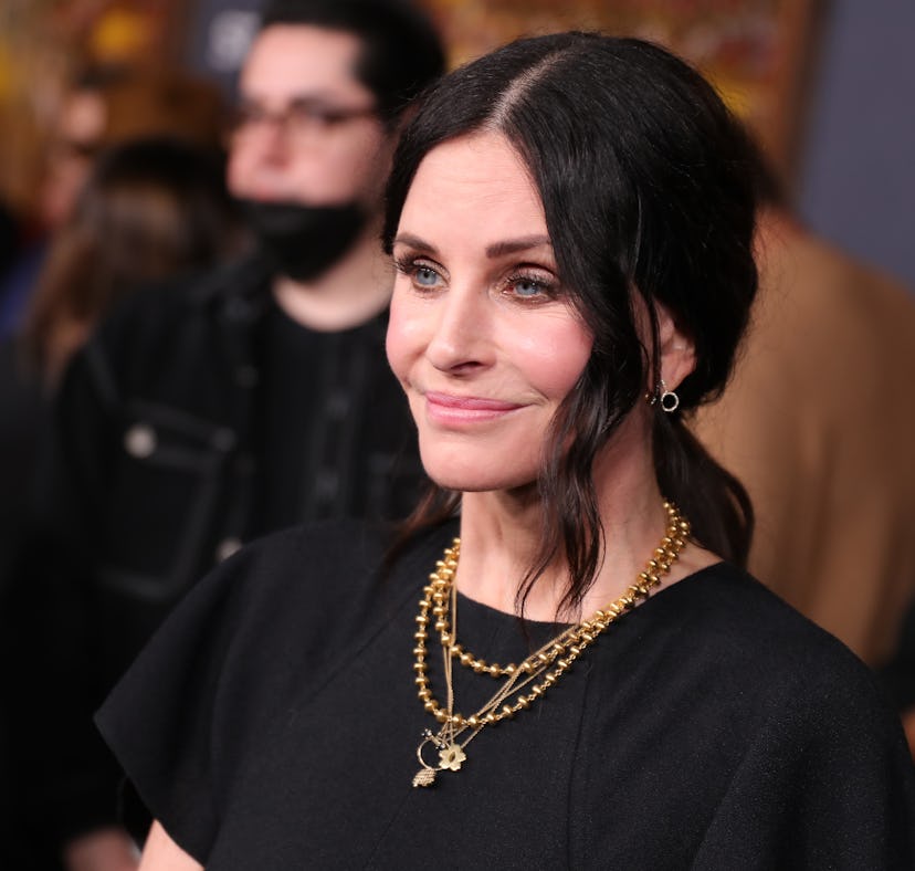 Courteney Cox, seen here wearing black, responded to Kanye West's diss about 'Friends.'
