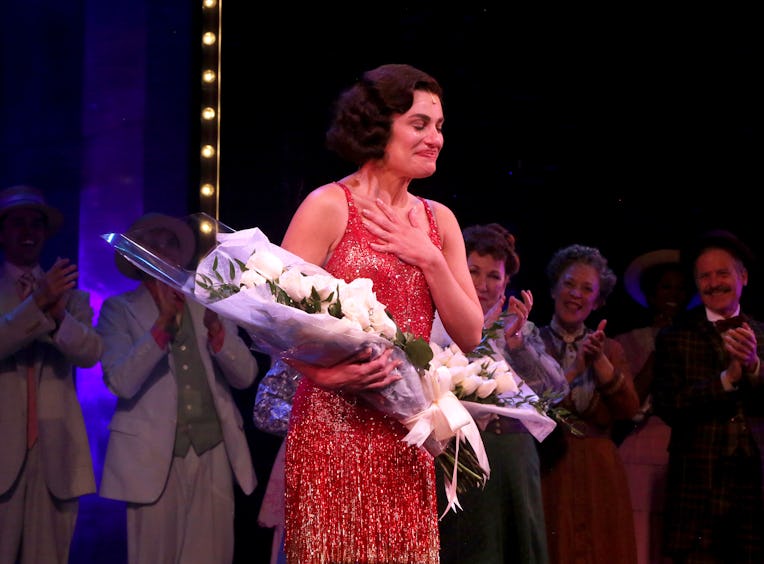 NEW YORK, NEW YORK - SEPTEMBER 06: Lea Michele takes her first curtain call as "Fanny Brice" in "Fun...