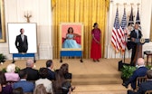 WASHINGTON, DC - SEPTEMBER 07: Former U.S. President Barack Obama delivers remarks alongside First L...