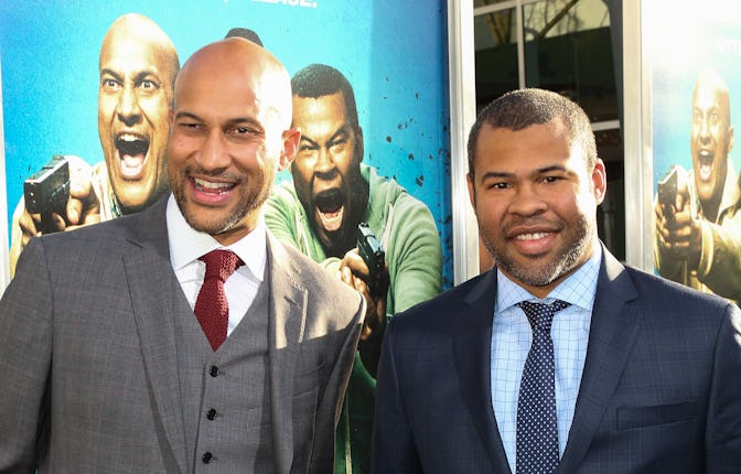 HOLLYWOOD, CA - APRIL 27: Actors Keegan-Michael Key (L) and Jordan Peele (R) attend the premiere of...