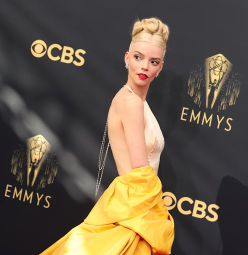 Anya-Taylor Joy wearing a 90s inspired dress to the 2021 Emmy Awards