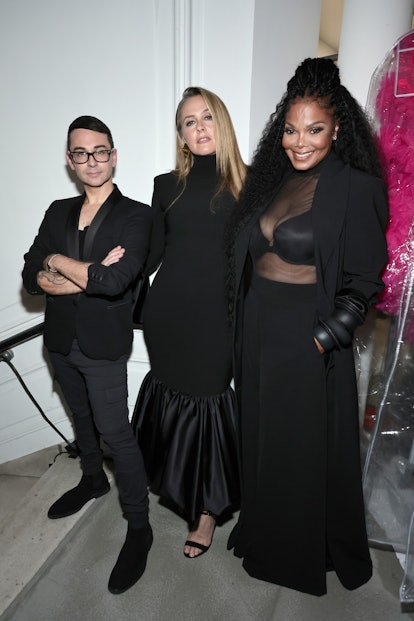 Christian Siriano, Alicia Silverstone and Janet Jackson pose Christian Siriano Spring/Summer 202...