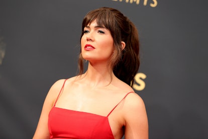 Mandy Moore wore a high ponytail to the 73rd Primetime Emmy Awards at L.A. in 2021.