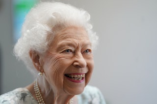 MAIDENHEAD, ENGLAND - JULY 15: Queen Elizabeth II smiles during a visit to officially open the new b...