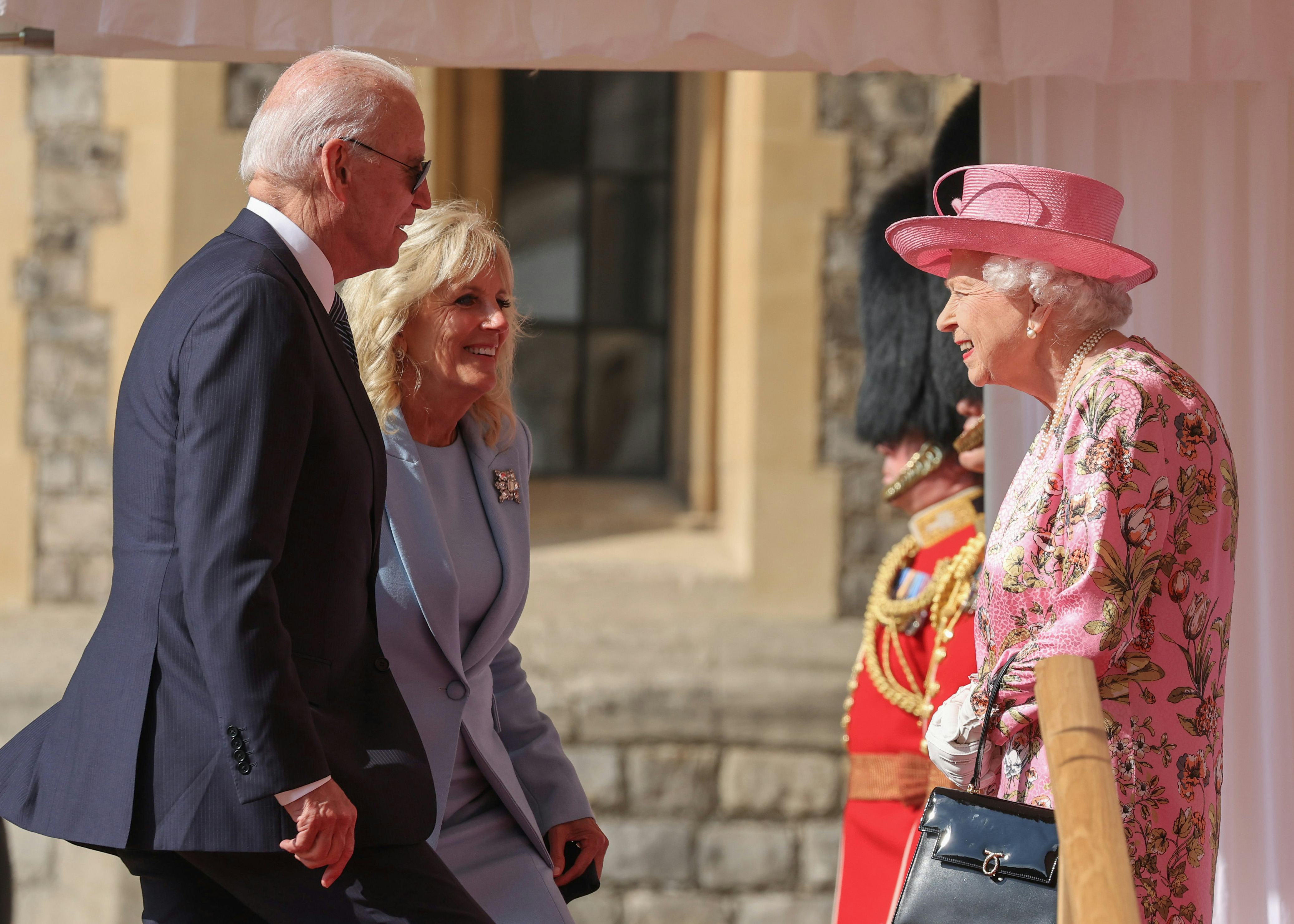 WINDSOR, ENGLAND - JUNE 13:  US President Joe Biden, First Lady Jill Biden and Queen Elizabeth II at&hellip;
