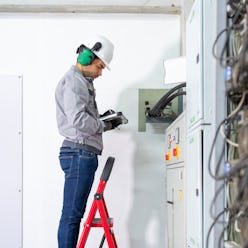 Electrical Engineer working for checking the electrical load supply to crypto mining. Crypto mining ...