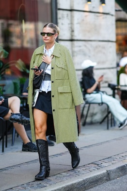 skirt and boots street style
