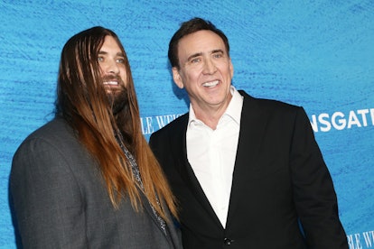 LOS ANGELES, CALIFORNIA - APRIL 18: (L-R) Weston Cage Coppola and Nicolas Cage attend the Los Angele...