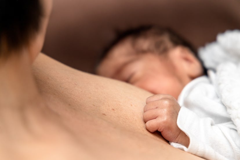 baby breastfeeding in an article about how to relactate