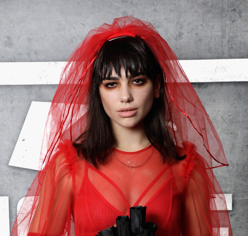 LONDON, ENGLAND - OCTOBER 26:  Dua Lipa attends the Kiss Haunted House Party held at SSE Arena on Oc...