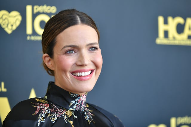 Mandy Moore's son isn't quite aware of his big brother status. Here, she attends the Red Carpet of t...