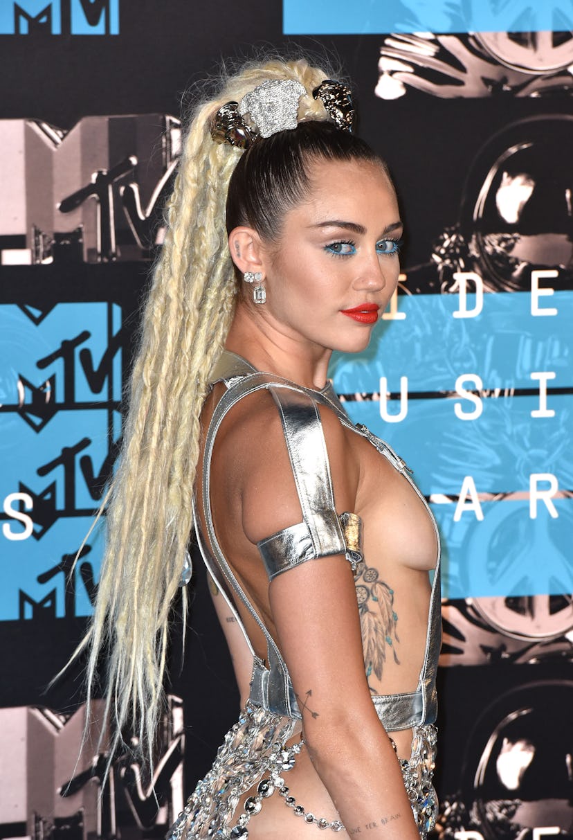 LOS ANGELES, CA - AUGUST 30:  Miley Cyrus arrives to the 2015 MTV Video Music Awards at Microsoft Th...