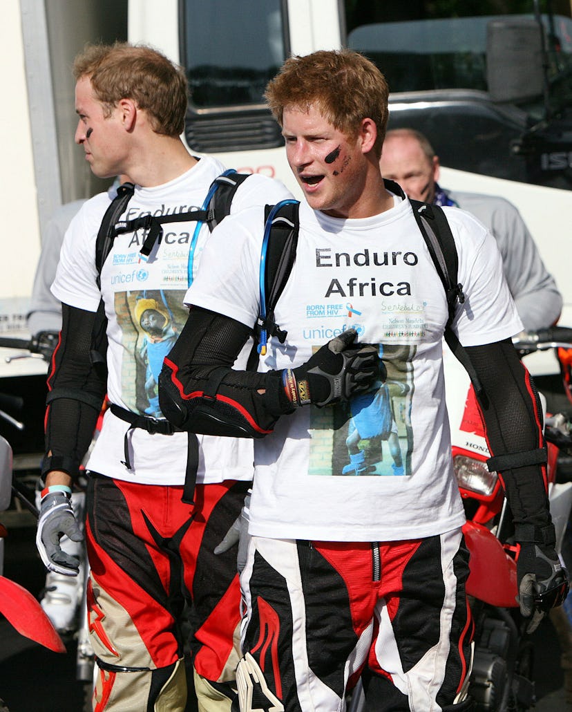 Prince Harry and Prince William have fun together.
