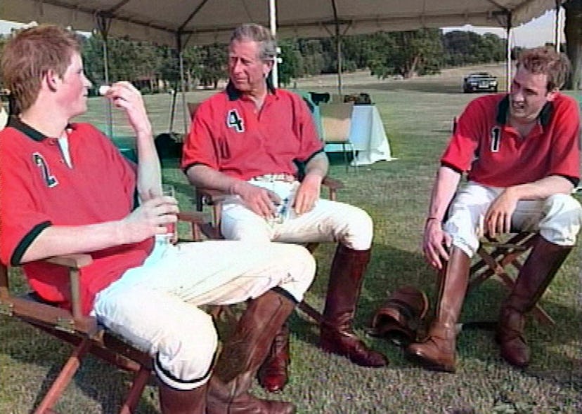 Prince Harry played polo with his father and brother.