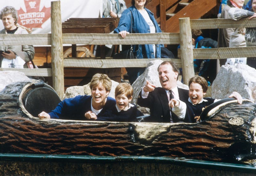 Prince William and Prince Harry at Thorpe Park in 1992.
