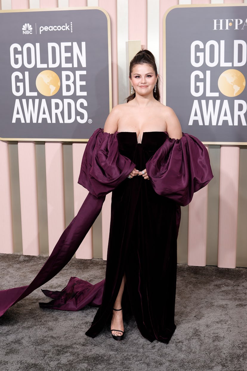 BEVERLY HILLS, CALIFORNIA - JANUARY 10: Selena Gomez attends the 80th Annual Golden Globe Awards at ...