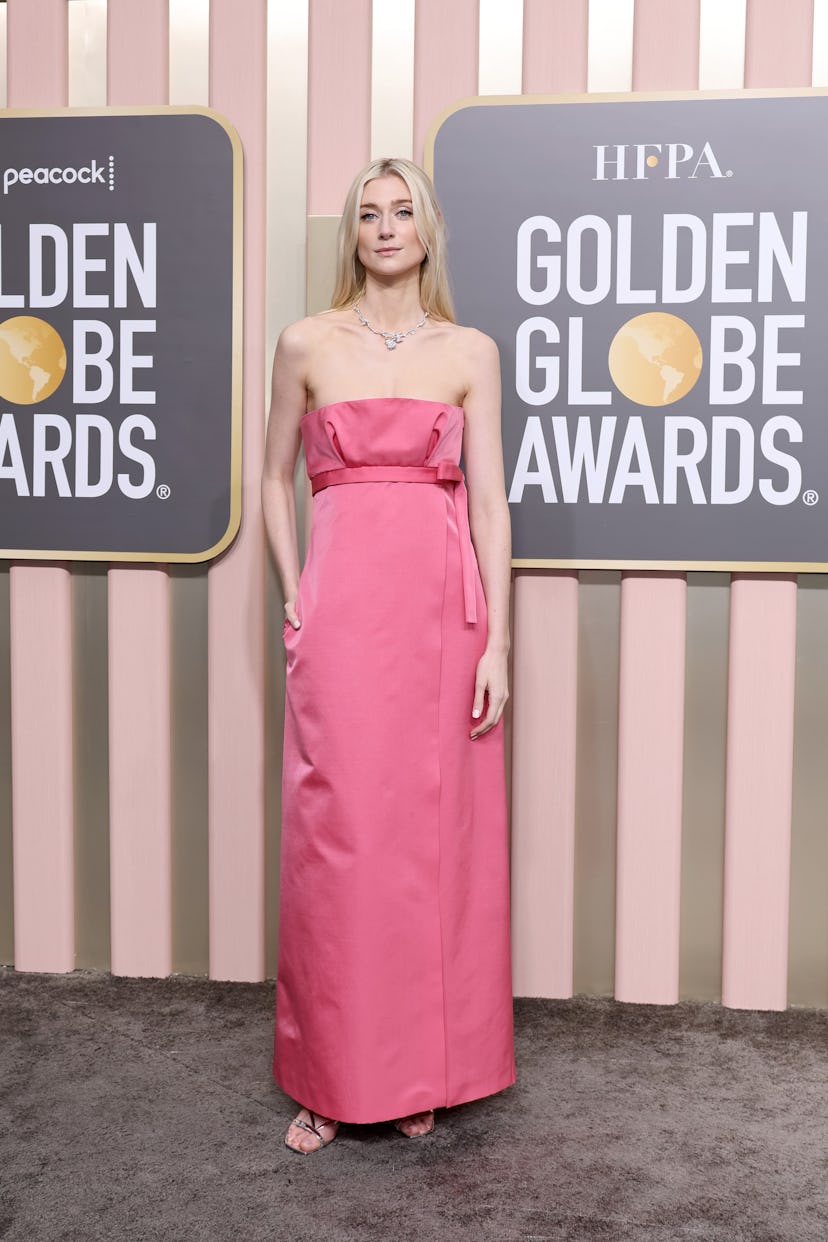 Elizabeth Debicki attends the 80th Annual Golden Globe Awards at The Beverly Hilton on January 10, 2...