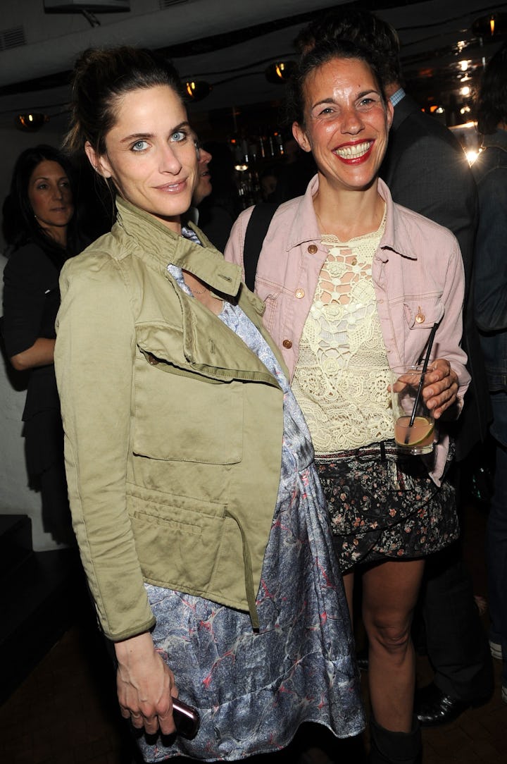 Amanda Peet (L) and Isabel Marant attend Isabel Marant\'s flagship opening dinner at Kenmare. (Photo...