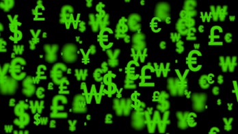 An illustration of abstract background with random green number in black background for finance
