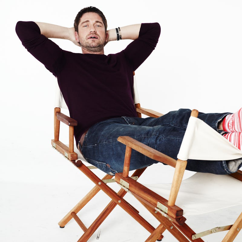 LONDON, ENGLAND - 12th NOVEMBER 2009: Gerard Butler takes part in Sport Relief 2010, in London, on 1...