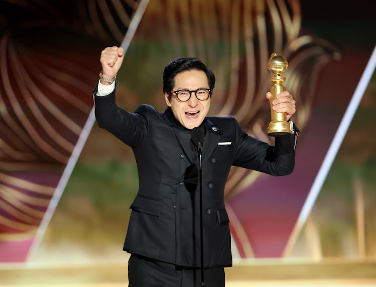 BEVERLY HILLS, CALIFORNIA - JANUARY 10: 80th Annual GOLDEN GLOBE AWARDS -- Pictured: Ke Huy Quan acc...